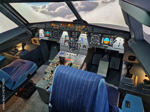 Real Flight Hydraulic Simulator for the Training of the Pilots. photo