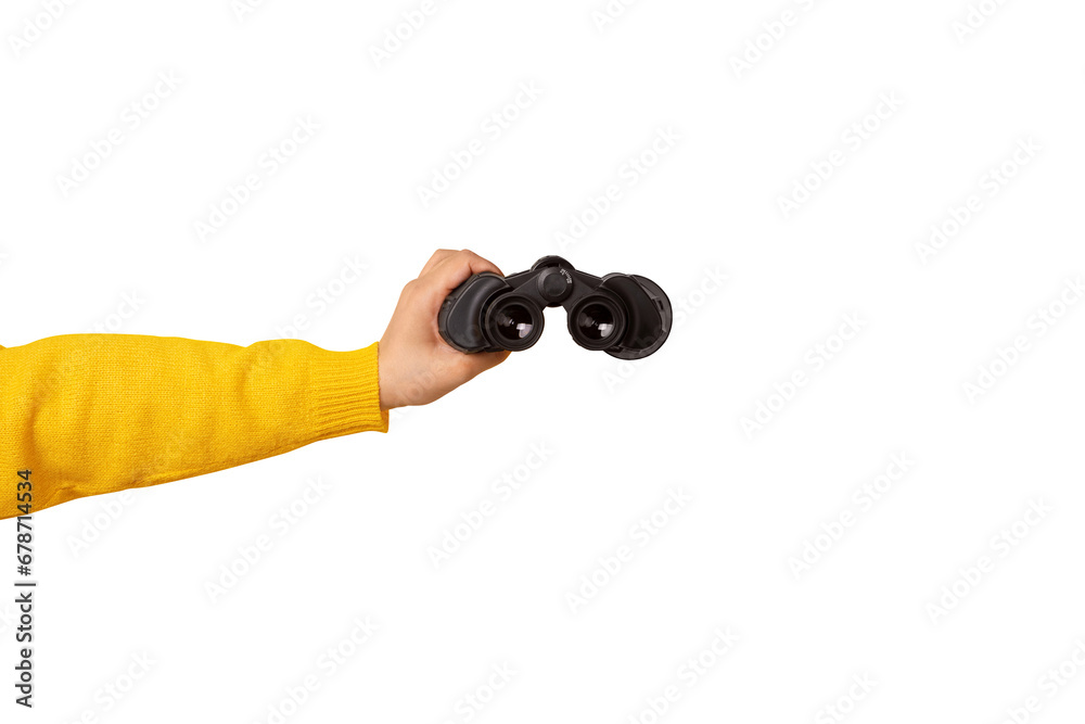 hand holding binoculars isolated on transparent background hand holding binoculars isolated on transparent background