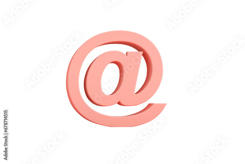 pink mail 3d render  design element email sign    symbol  isolated on transparent background