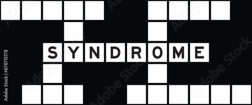 Alphabet letter in word syndrome on crossword puzzle background