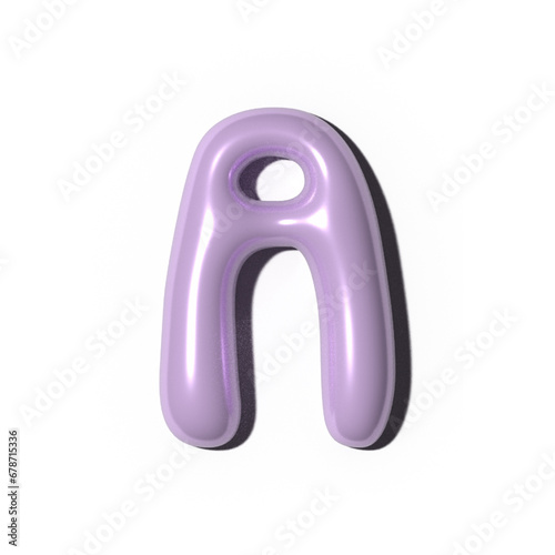 3D  alphabet letter resembling a playful balloon. For adding a touch of childlike wonder to school projects, children's books, birthday party invitations, cartoon-themed designs. 