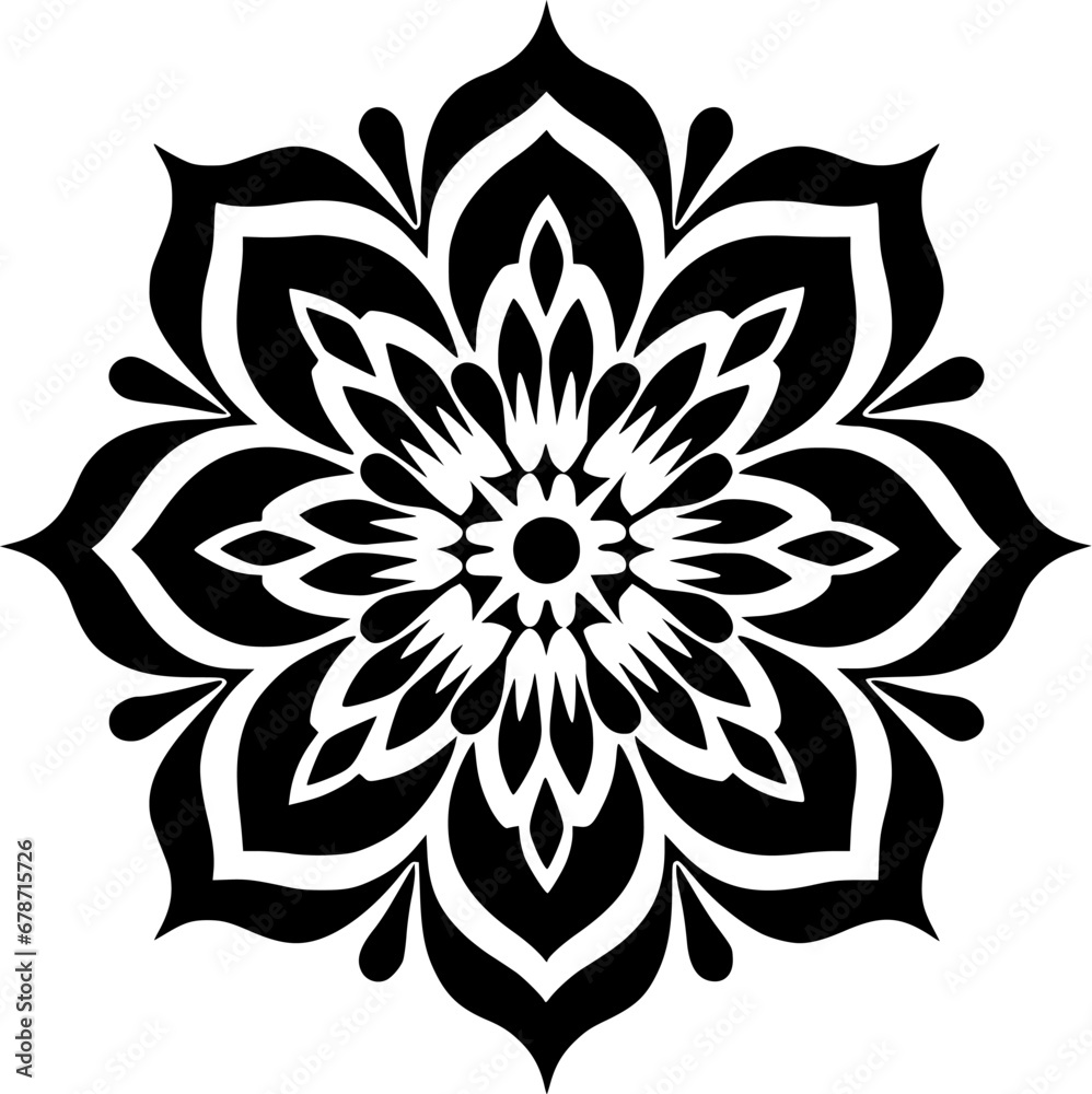 Mandala | Black and White Vector illustration