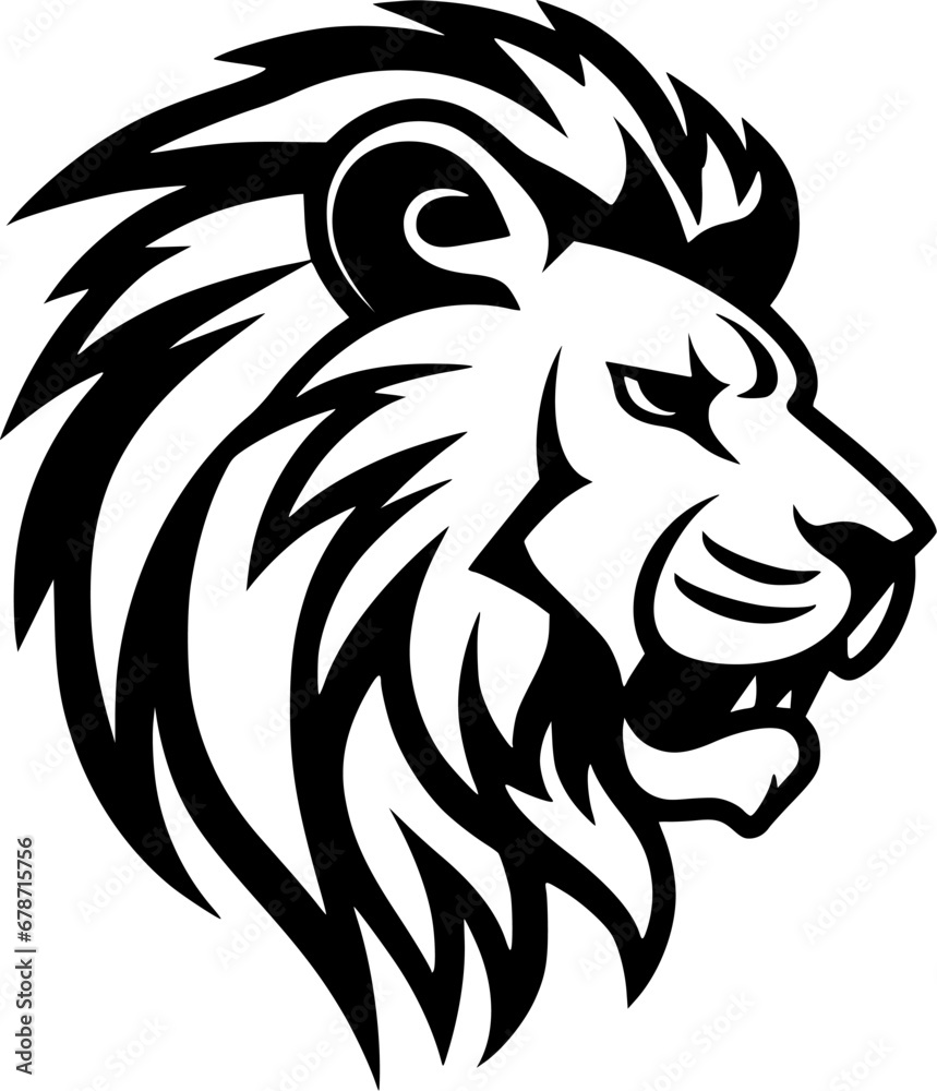 Lion - Minimalist and Flat Logo - Vector illustration