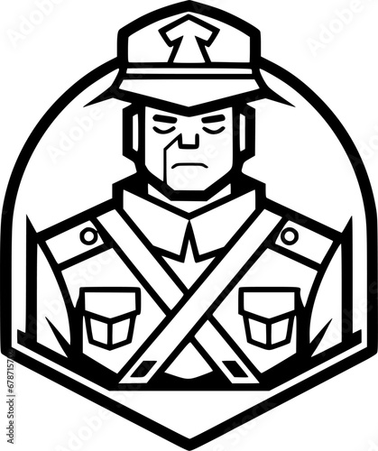Military - Minimalist and Flat Logo - Vector illustration