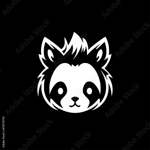 Panda - Black and White Isolated Icon - Vector illustration