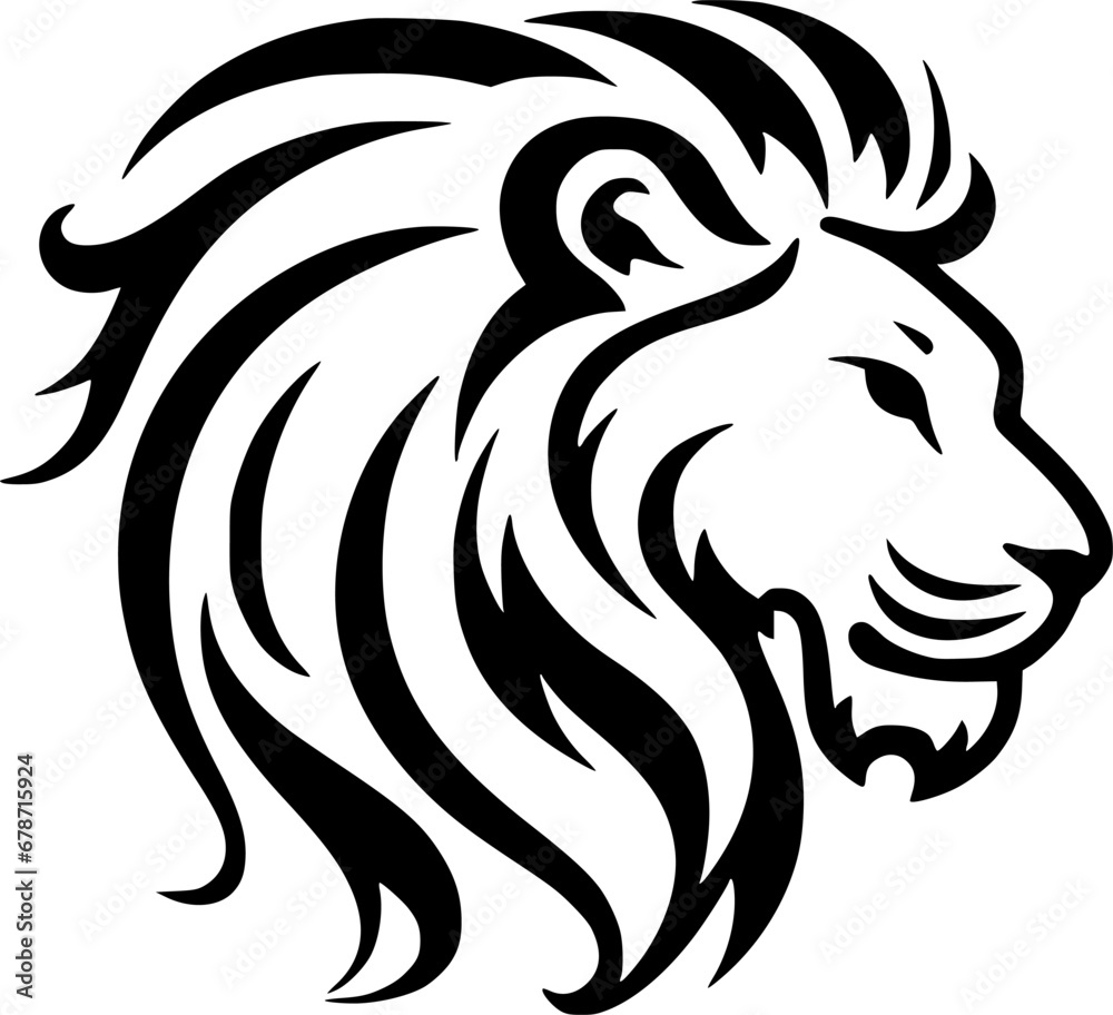 Lion - Black and White Isolated Icon - Vector illustration Lion - Black and White Isolated Icon - Vector illustration