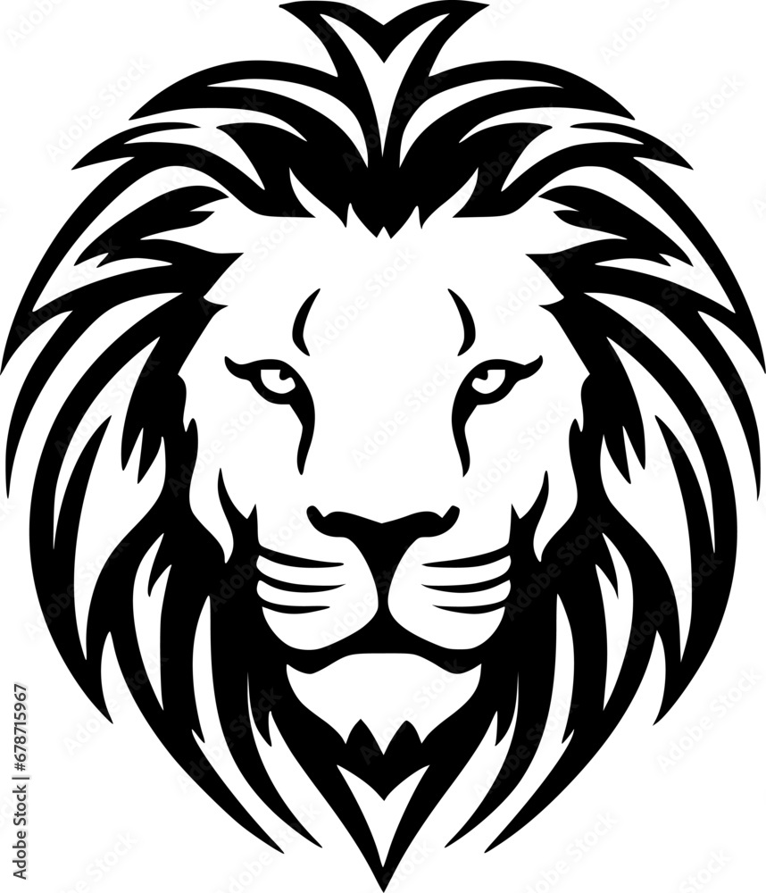 Lion - Black and White Isolated Icon - Vector illustration