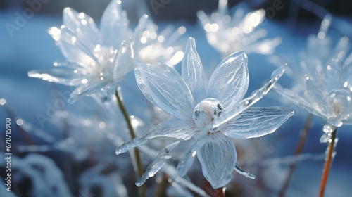 Frosty ice flowers.  