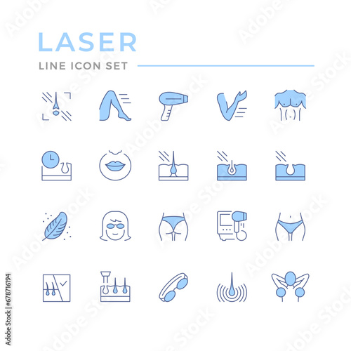 Set color icons of laser hair removal
