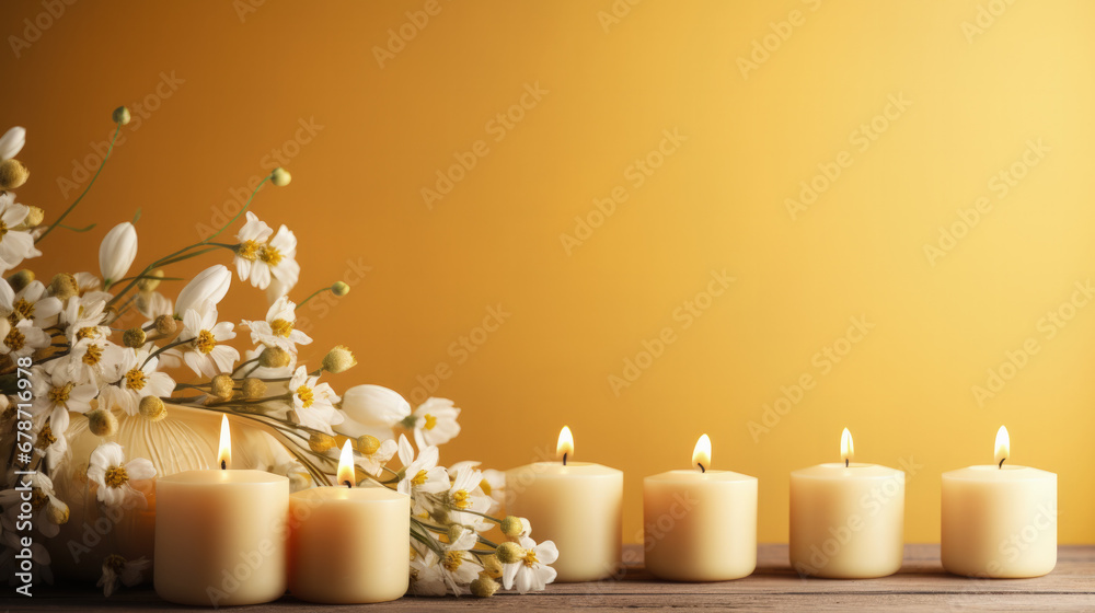 Decorating Paschal/Easter Vigil candles background with empty space for text  - obrazy, fototapety, plakaty 