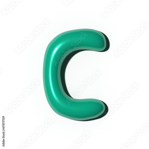 3D alphabet letter resembling a playful balloon. For adding a touch of childlike wonder to school projects, children's books, birthday party invitations, cartoon-themed designs.