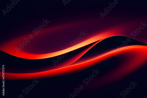 Abstract vector wavy lines flowing smooth curve dark red gradient color in concept of luxury, technology, modern.