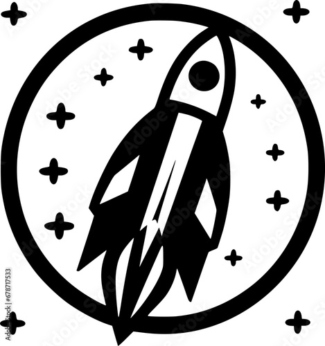 Rocket | Minimalist and Simple Silhouette - Vector illustration