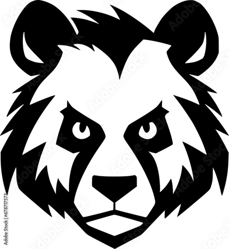Panda - Black and White Isolated Icon - Vector illustration