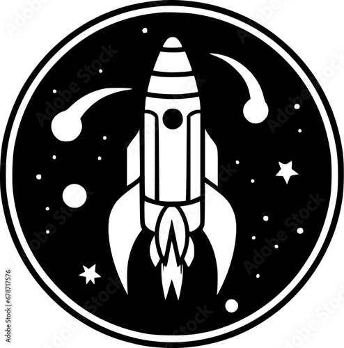 Rocket | Minimalist and Simple Silhouette - Vector illustration