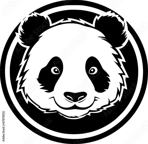 Panda - Black and White Isolated Icon - Vector illustration