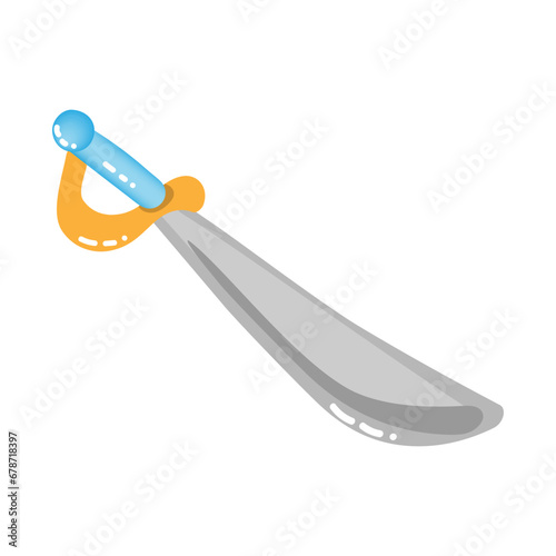 Pirate saber in cartoon style. Vector illustration