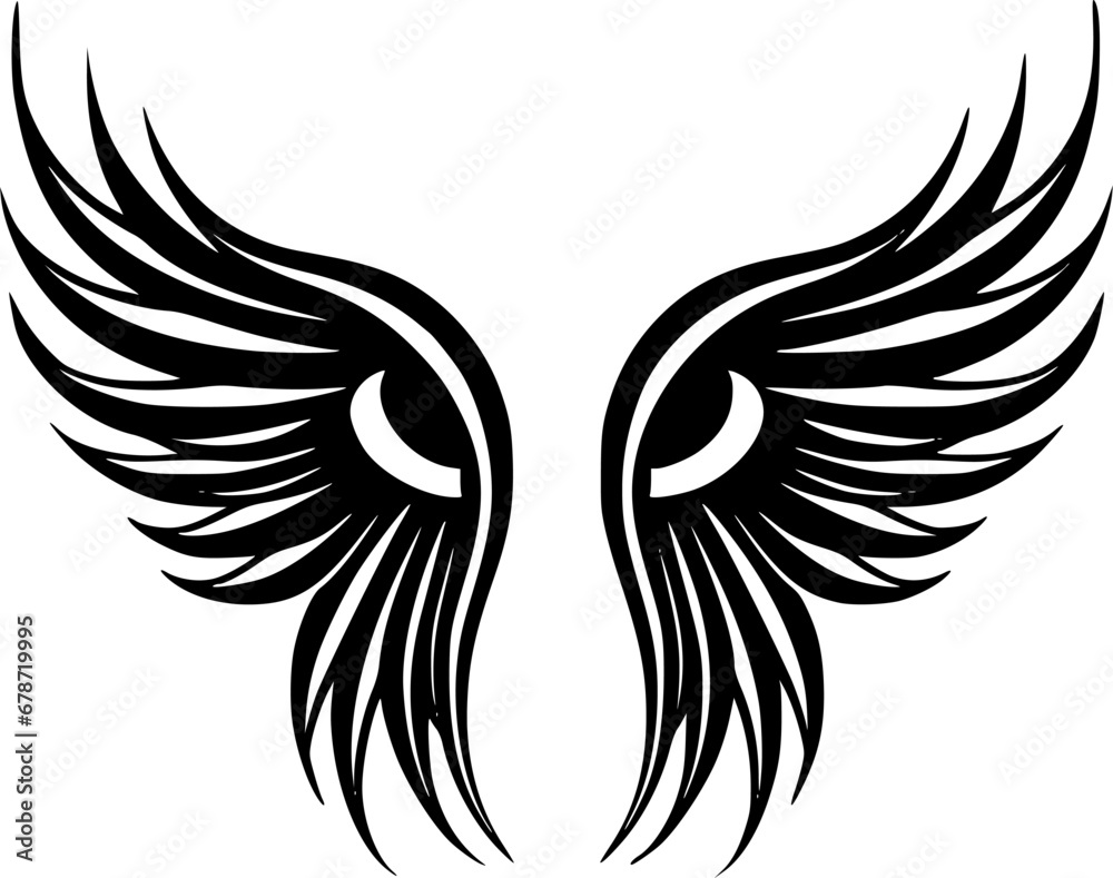 Obraz premium Angel Wings | Minimalist and Simple Silhouette - Vector illustration