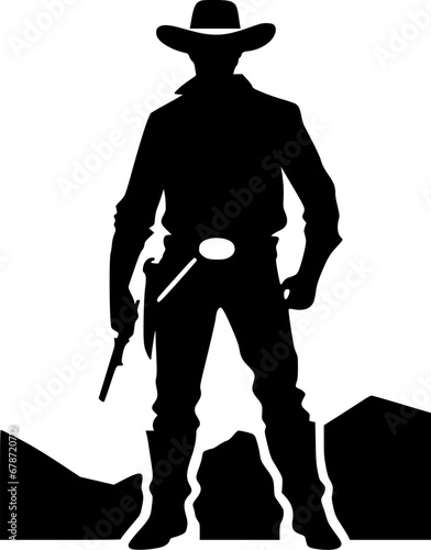 Cowboy | Minimalist and Simple Silhouette - Vector illustration