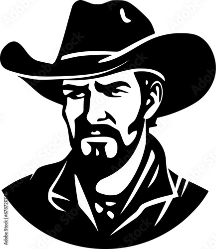 Cowboy | Black and White Vector illustration