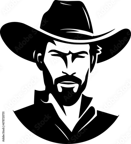 Cowboy - Minimalist and Flat Logo - Vector illustration