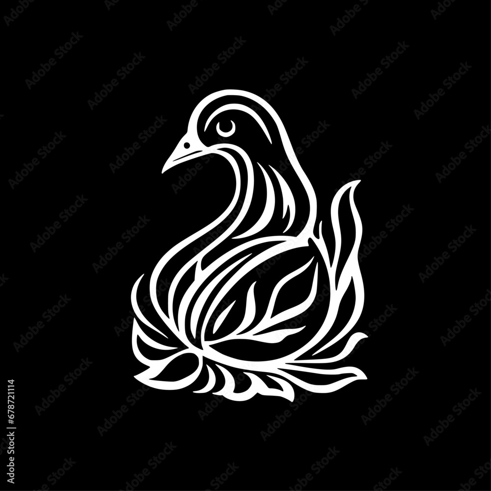 Duck | Black and White Vector illustration