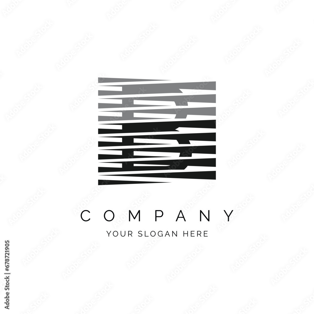 Letter B logo, abstract modern square design suitable for web and company zigzag cutout style Letter B logo, abstract modern square design suitable for web and company zigzag cutout style