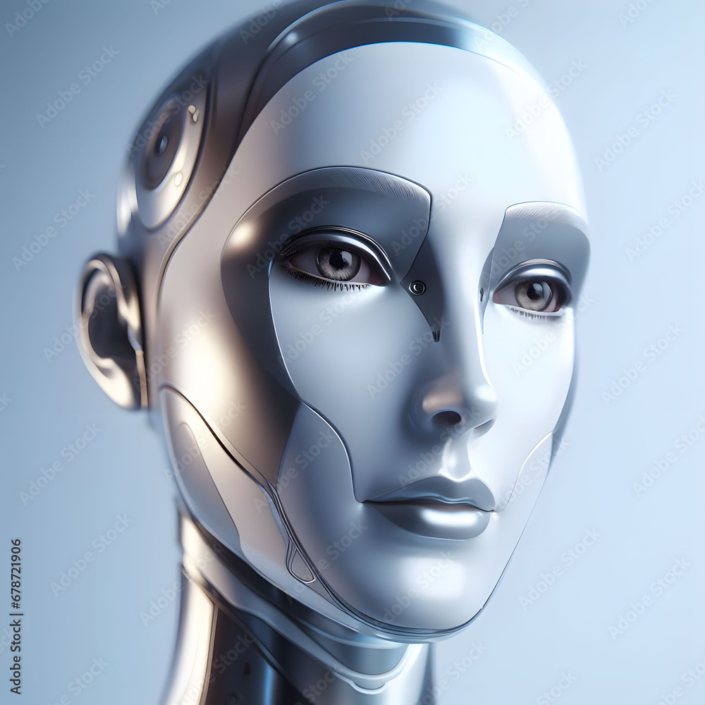 AI generated beauty humanoid robot woman face AI generated beauty humanoid robot woman face