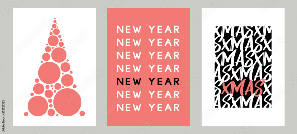Big Set of 2024 Happy New Year logo text design on colorful background ...