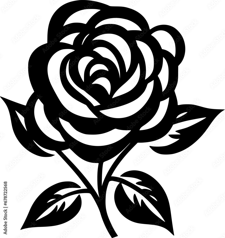 Flower | Black and White Vector illustration Flower | Black and White Vector illustration