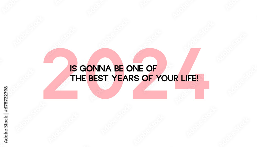 2024 number design template. Colorful 2024 with lettering	
