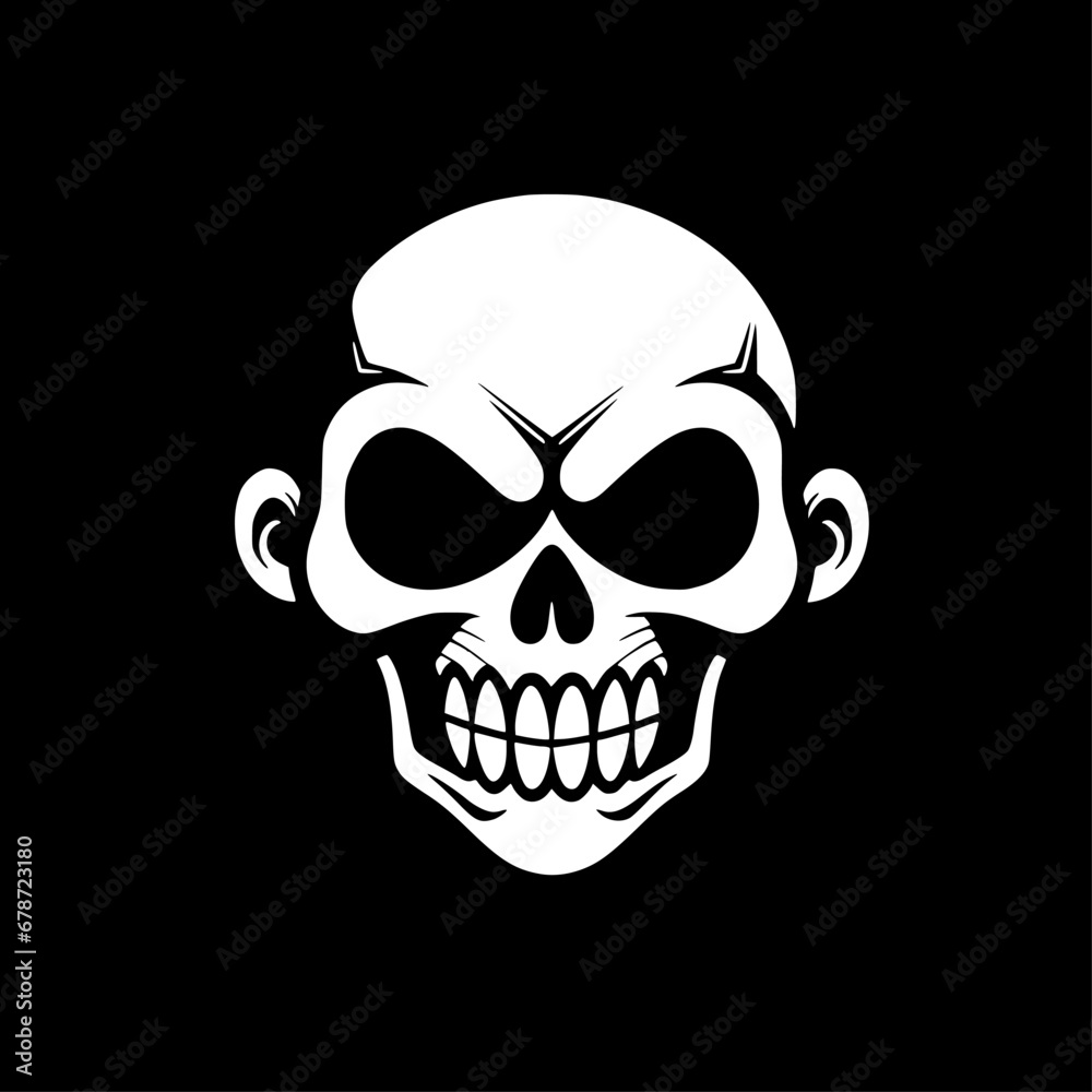 Obraz premium Skull | Black and White Vector illustration