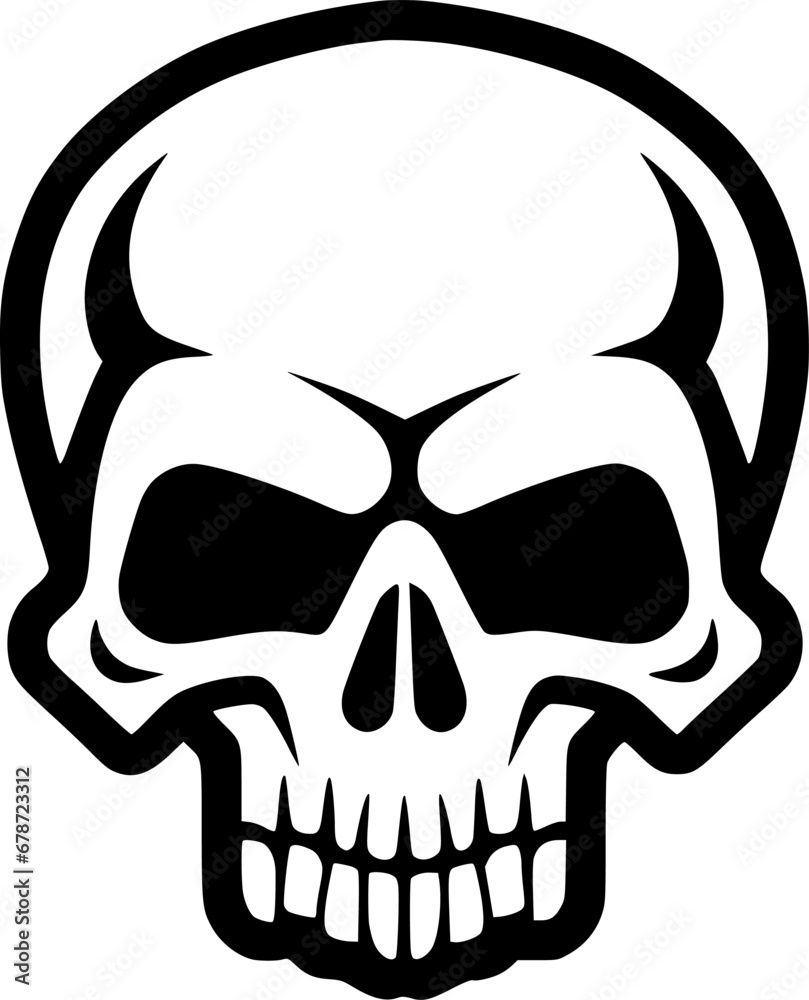 Fototapeta premium Skull - Black and White Isolated Icon - Vector illustration