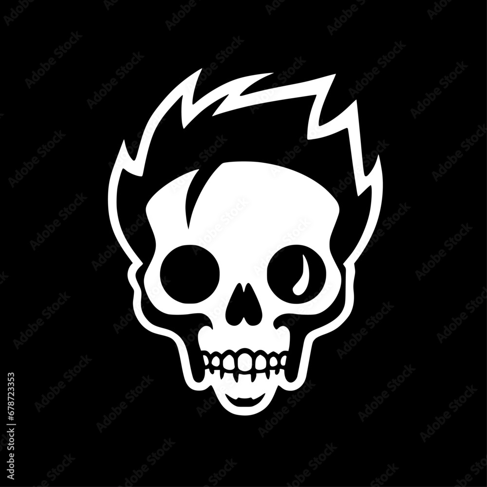 Fototapeta premium Skull | Minimalist and Simple Silhouette - Vector illustration