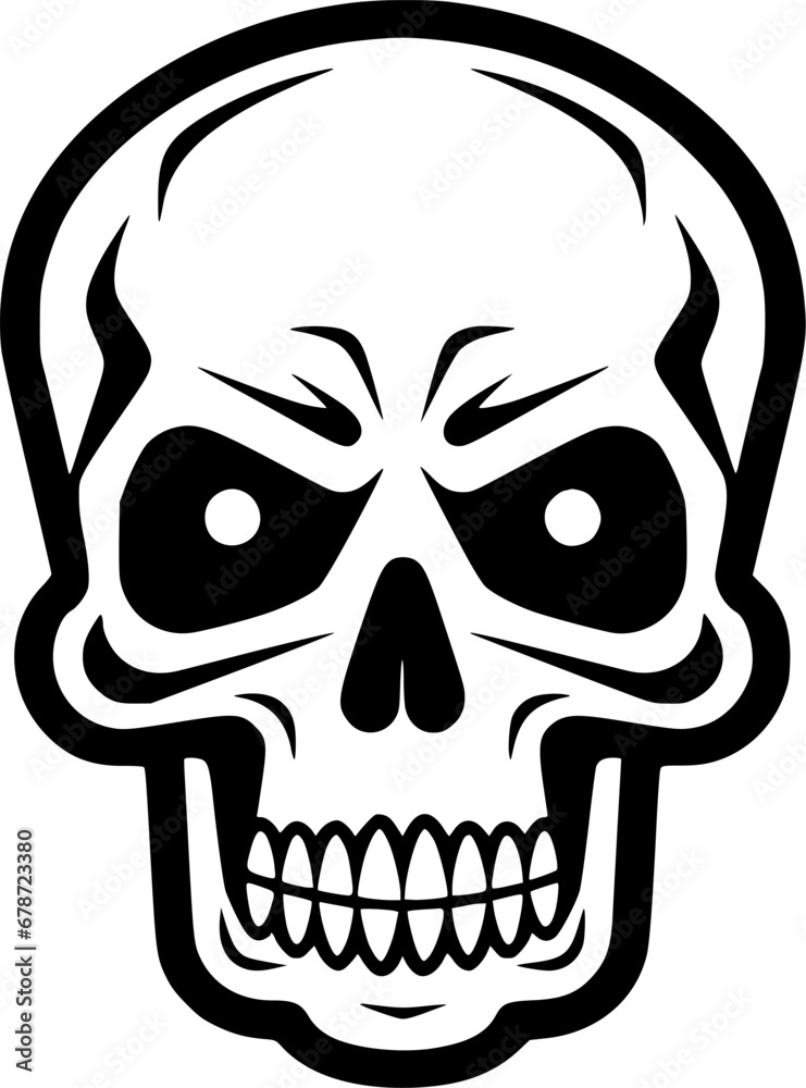 Fototapeta premium Skull | Minimalist and Simple Silhouette - Vector illustration