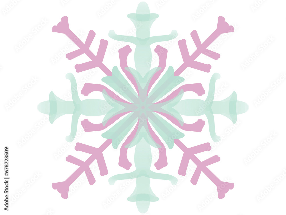 Snowflakes in various pastel colors Snowflakes in various pastel colors