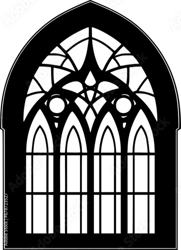 Stained Glass | Black and White Vector illustration