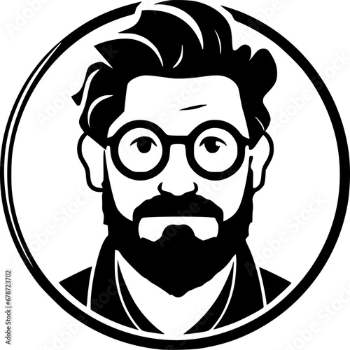 Teacher - Black and White Isolated Icon - Vector illustration