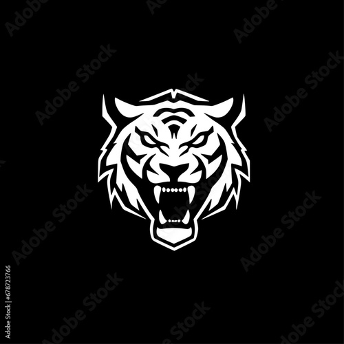 Tiger | Black and White Vector illustration
