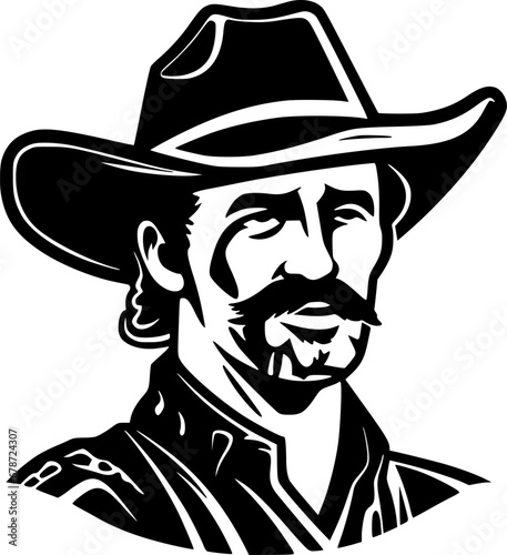 Western | Black and White Vector illustration