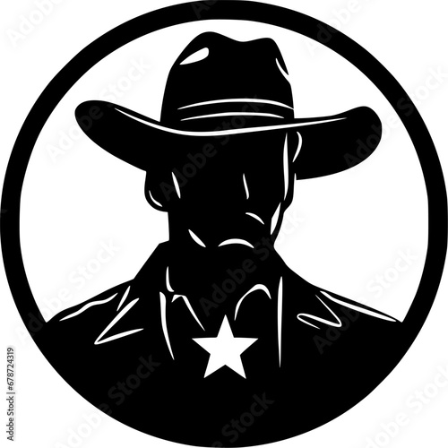 Western - Black and White Isolated Icon - Vector illustration