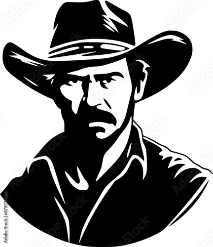 Western | Black and White Vector illustration