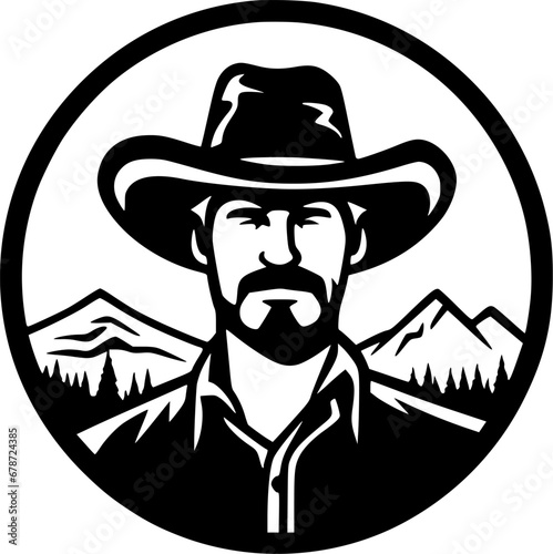 Western | Black and White Vector illustration