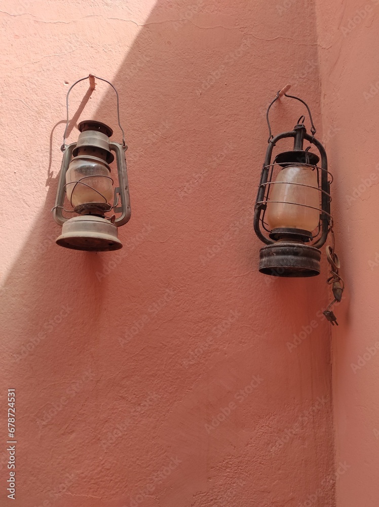 lantern on the wall