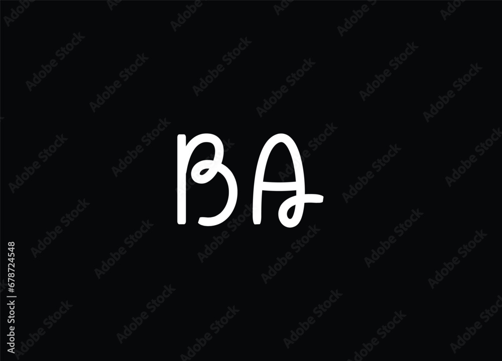 BA creative logo design and monogram logo BA creative logo design and monogram logo