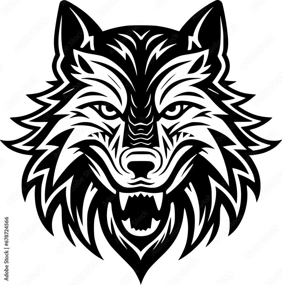 Fototapeta premium Wolf | Minimalist and Simple Silhouette - Vector illustration