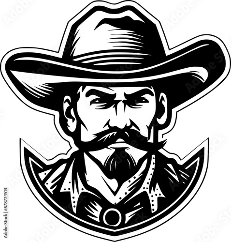 Western | Minimalist and Simple Silhouette - Vector illustration