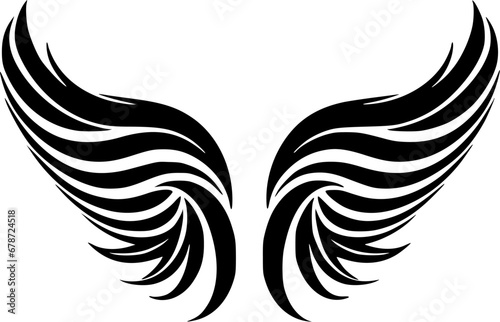 Wings - Black and White Isolated Icon - Vector illustration