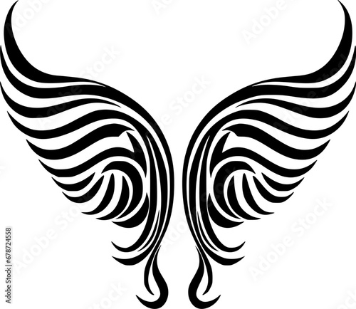 Wings | Black and White Vector illustration