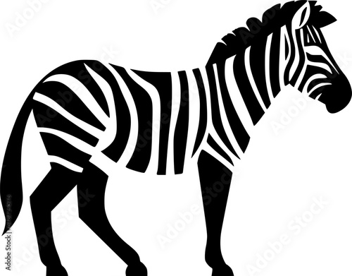 Zebra - Minimalist and Flat Logo - Vector illustration